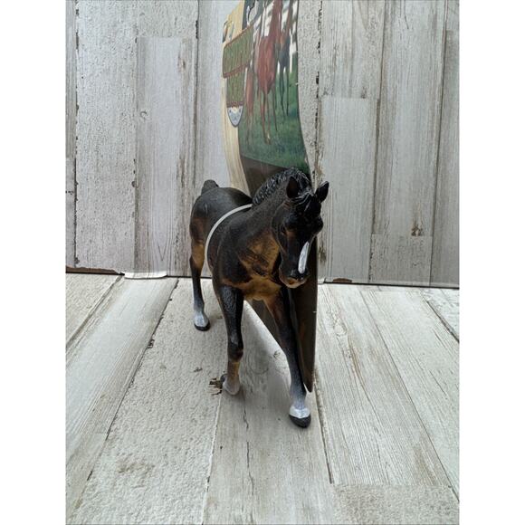 Vintage Greenbrier Plastic Western Theme Brown Horse Figurine white feet New - Picture 2 of 10